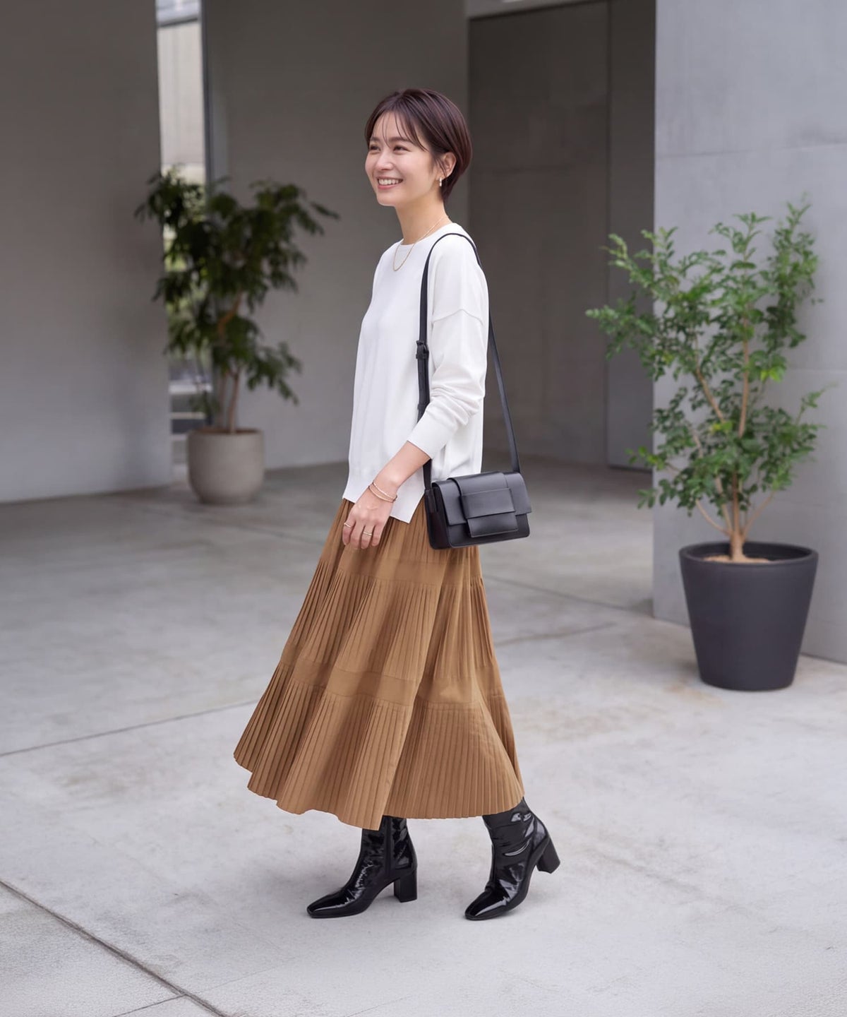 着用イメージ 163cm キャメル