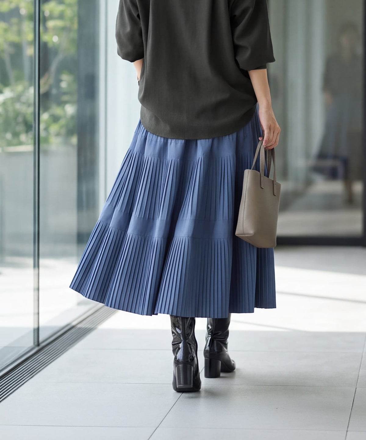 着用イメージ 163cm ニュアンスブルー