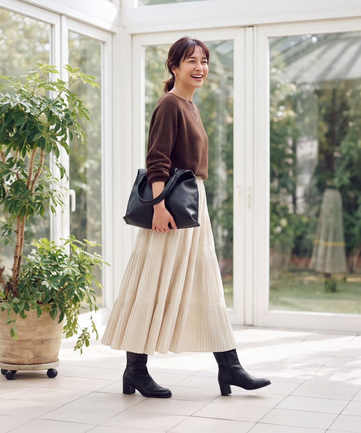 着用イメージ 163cm エクリュ