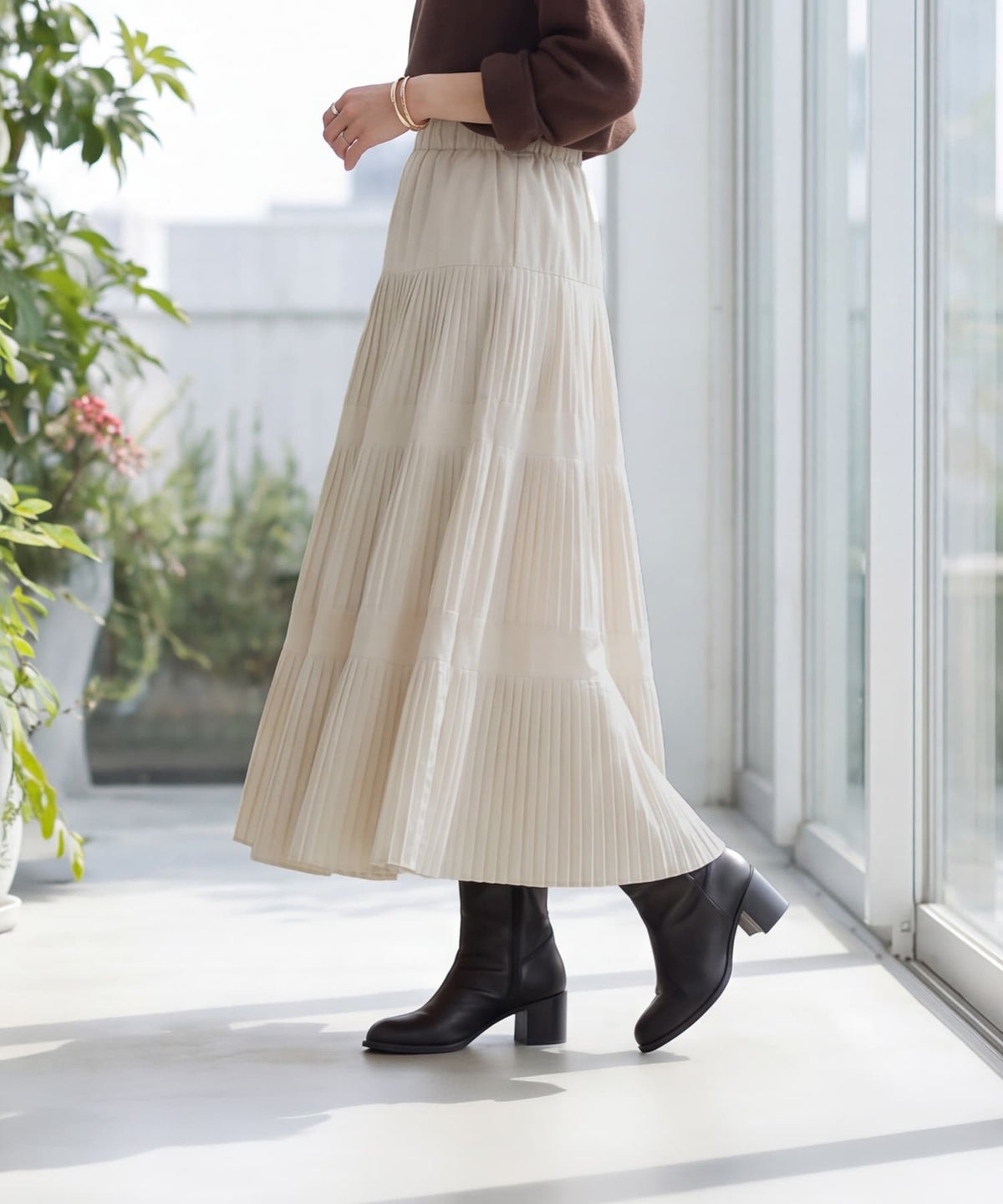 着用イメージ 163cm エクリュ
