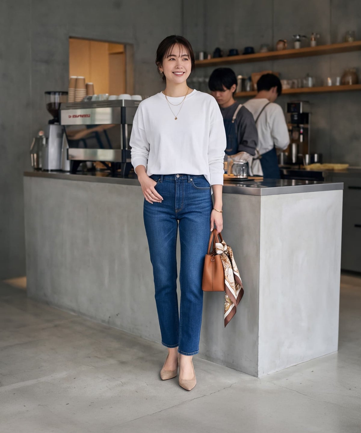 着用イメージ 163cm ホワイト