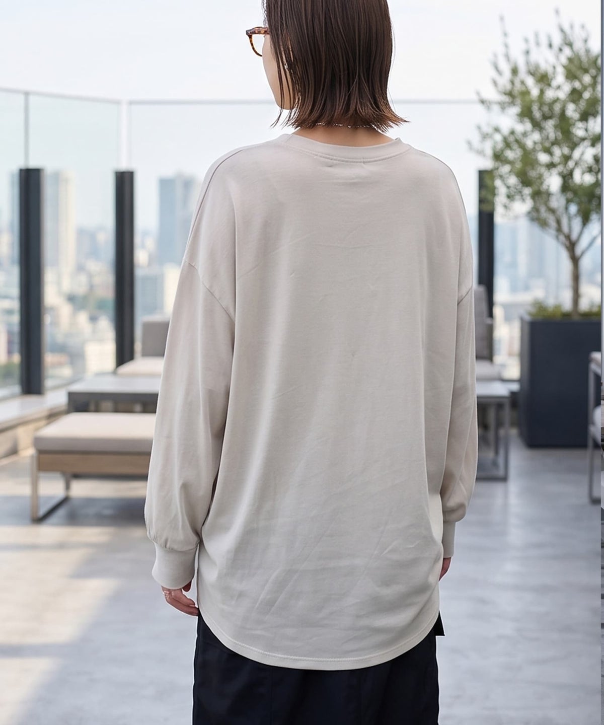 着用イメージ 163cm グレージュ
