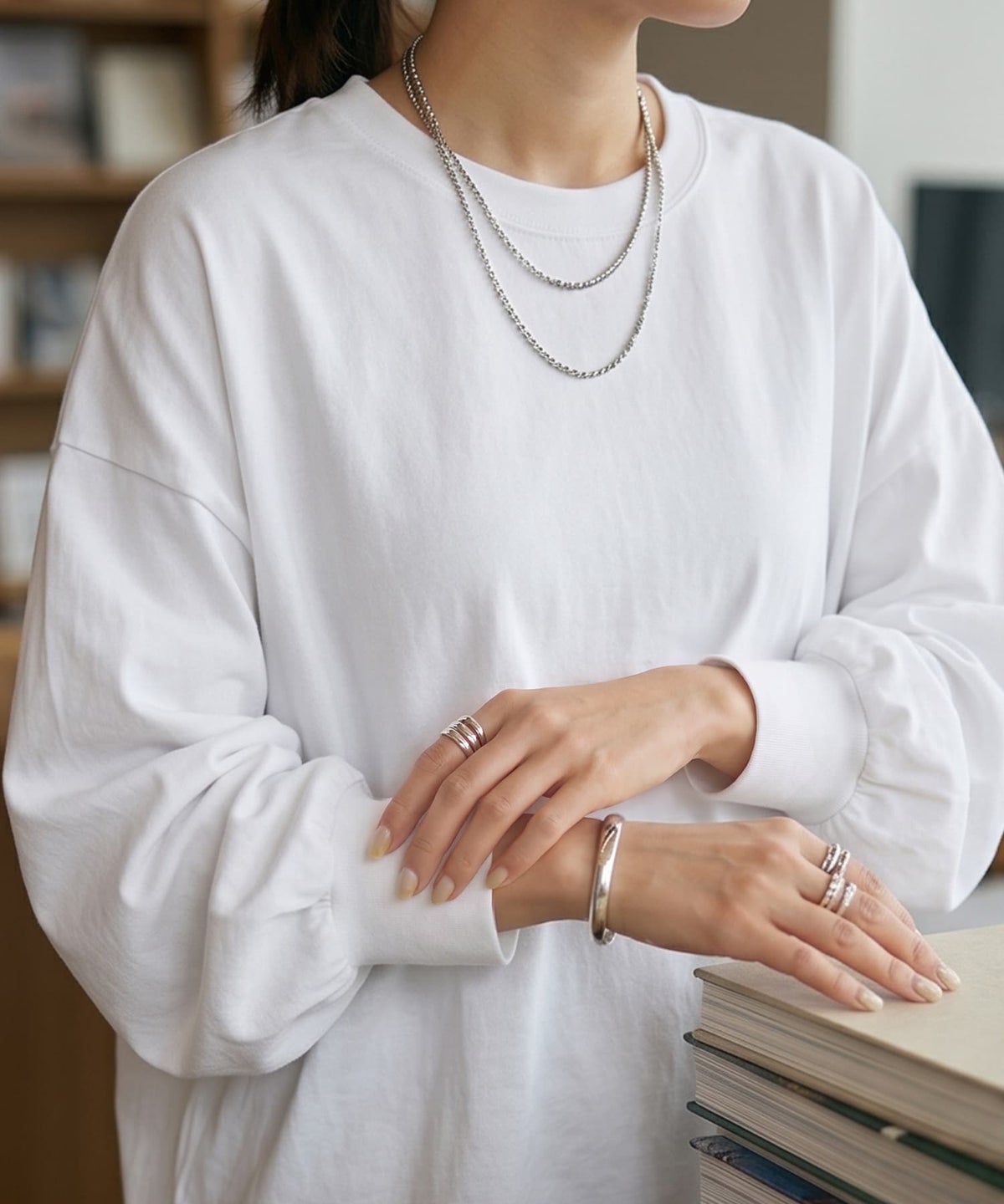 着用イメージ 163cm ホワイト