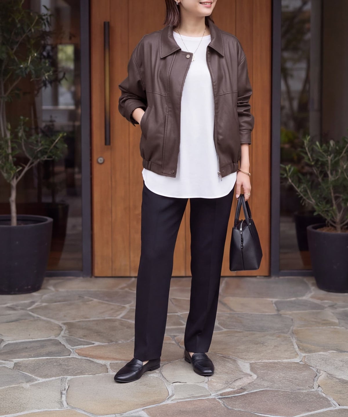 着用イメージ 163cm ブラウン