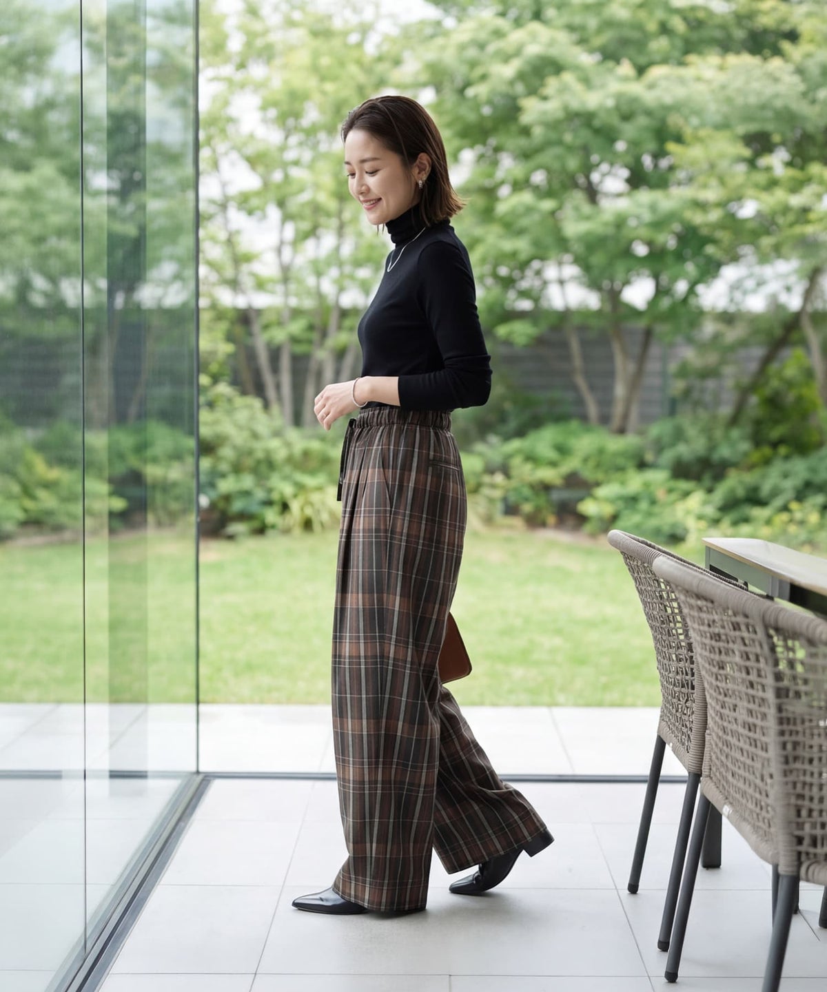 着用イメージ 163cm ブラウンミックス