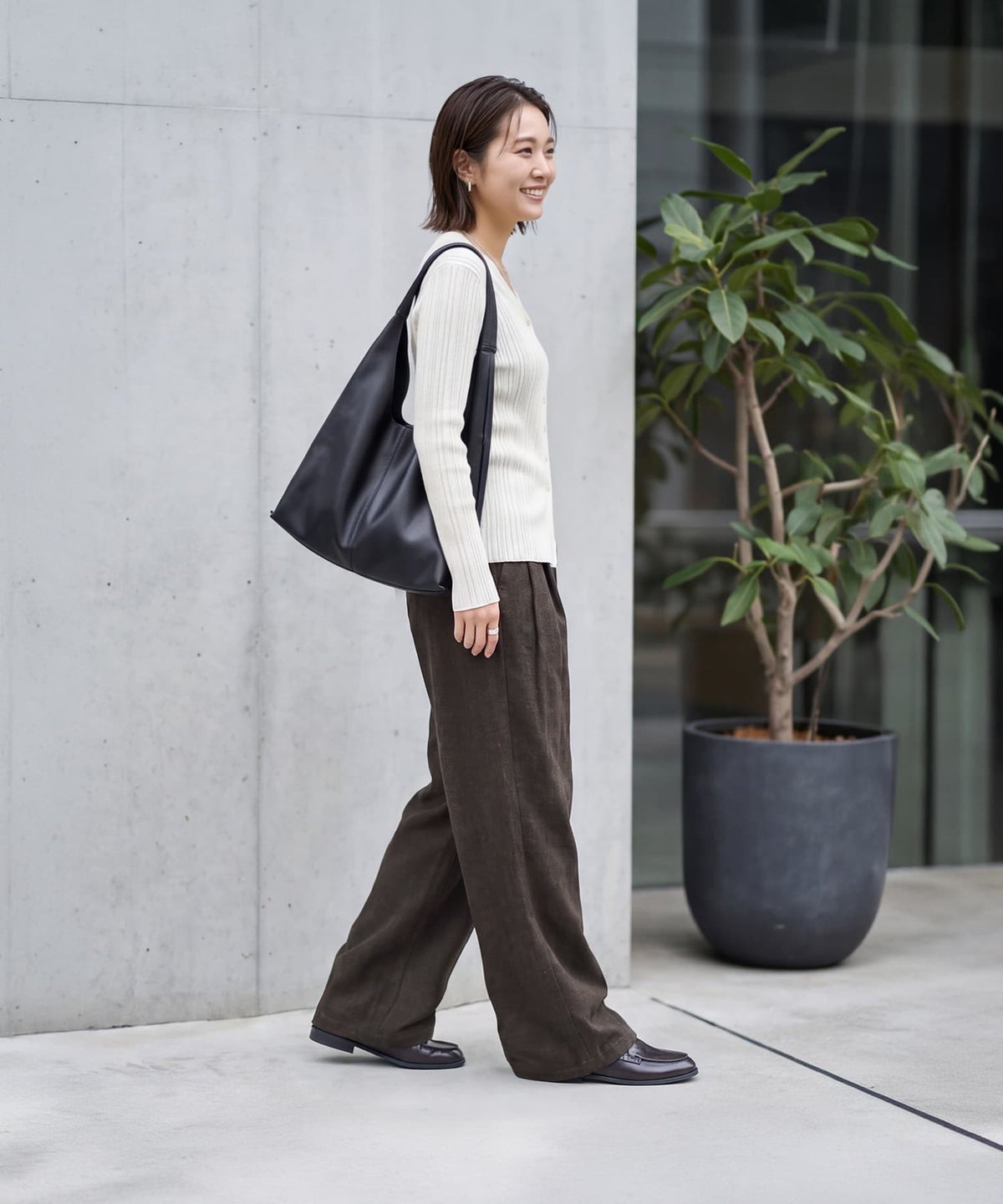 着用イメージ 163cm ブラウン