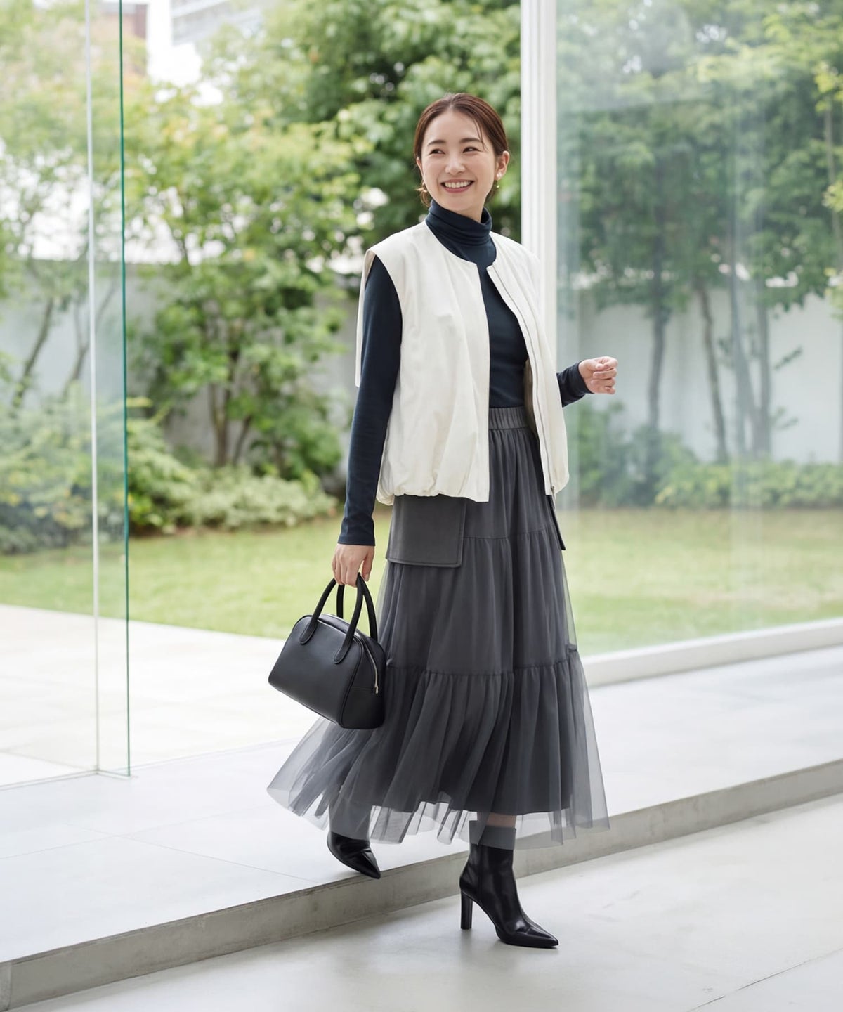 着用イメージ 163cm チャコール 01
