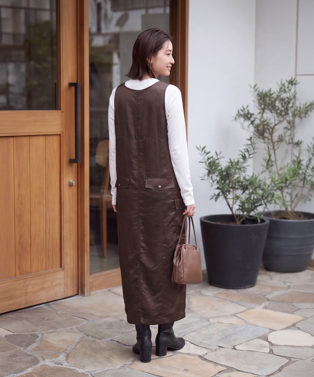 着用イメージ 163cm ブラウン