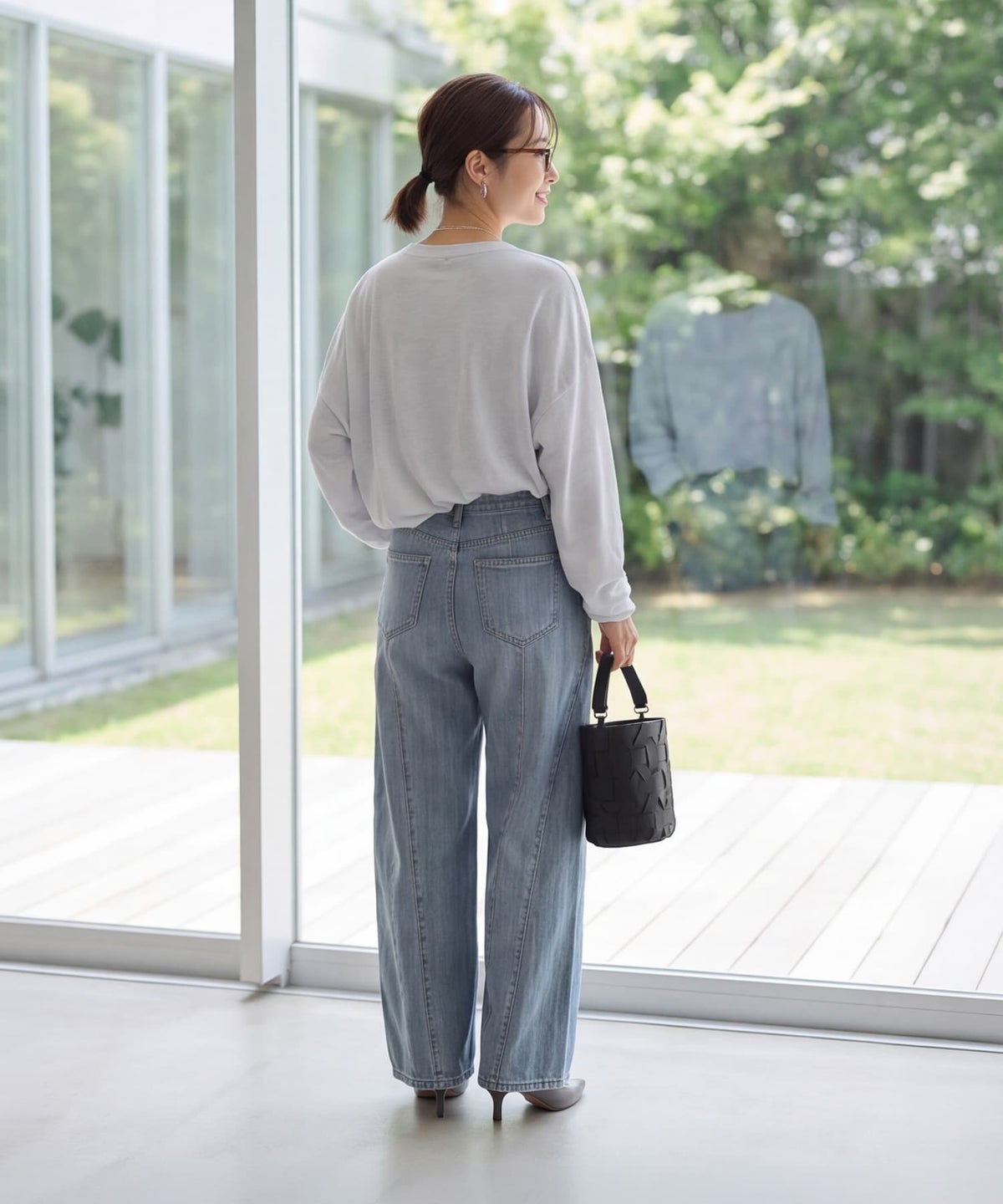 着用イメージ 163cm ライトブルー S