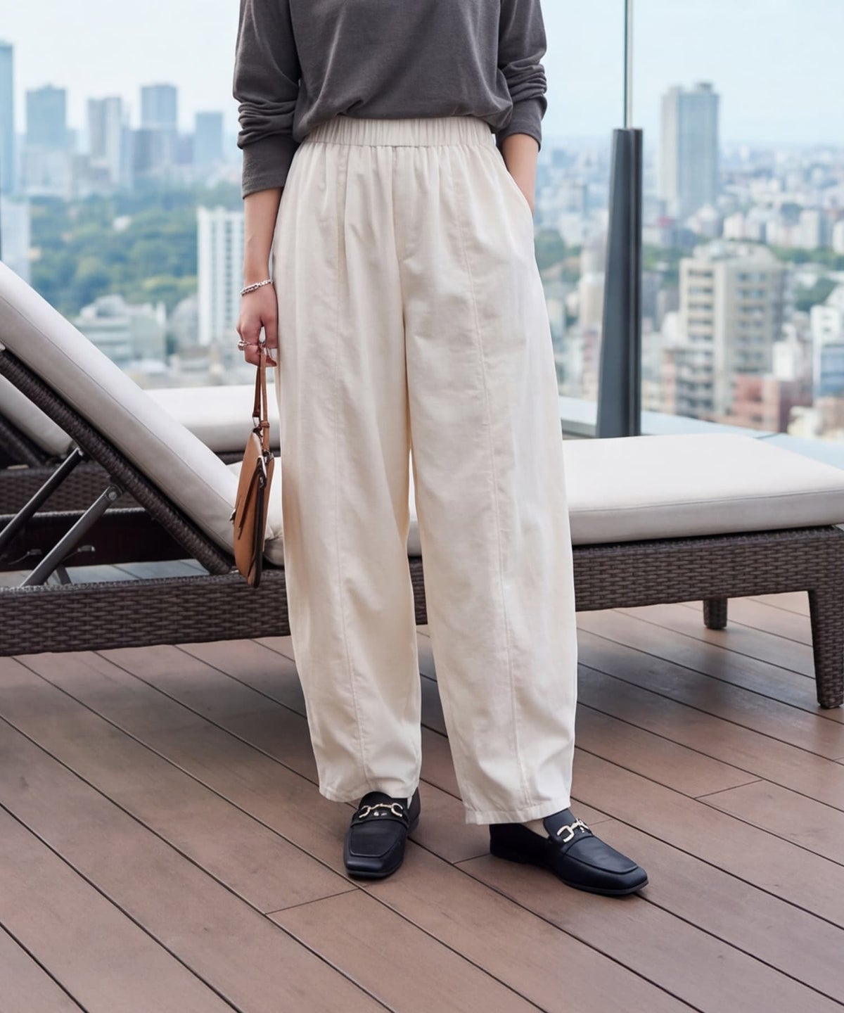 着用イメージ 163cm ホワイト