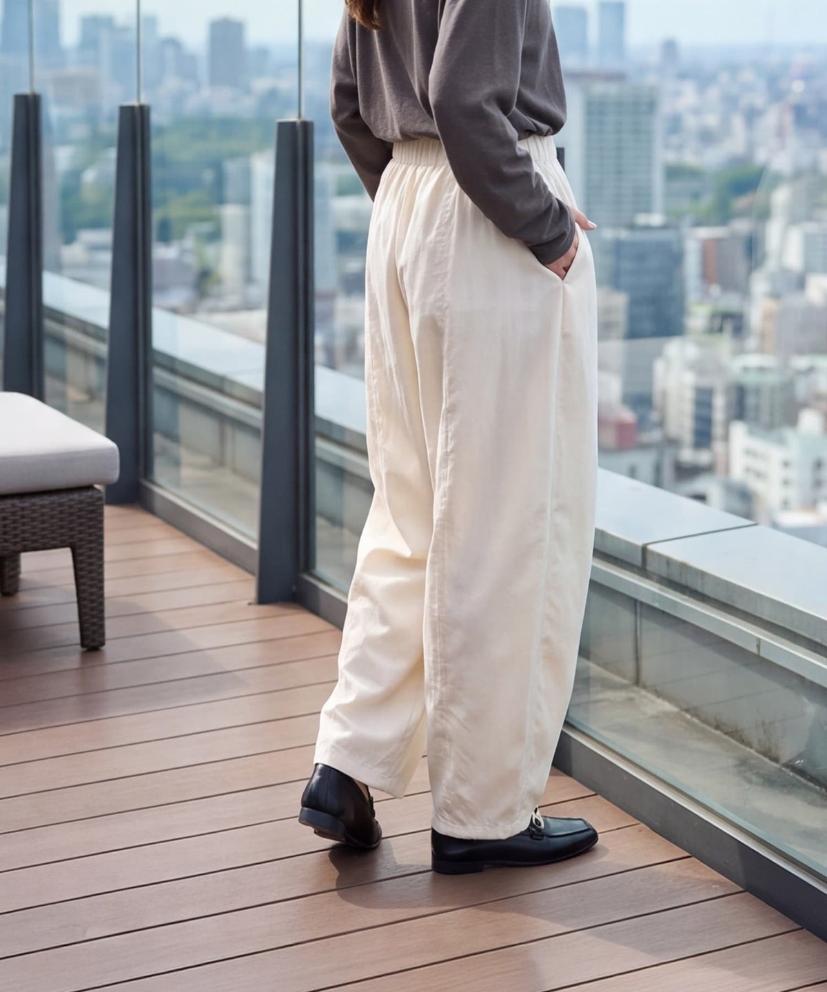 着用イメージ 163cm ホワイト