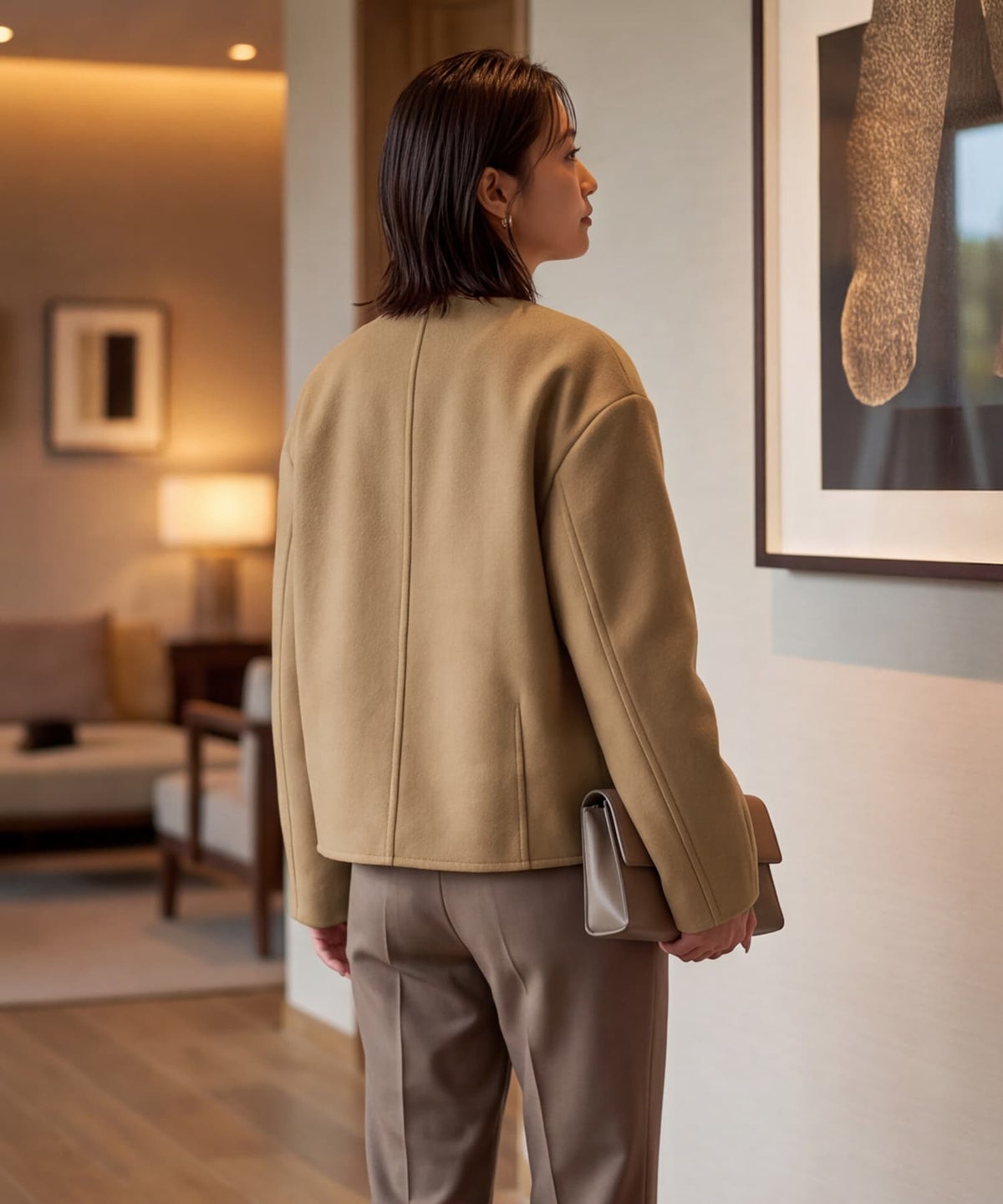 着用イメージ 163cm ブラウン