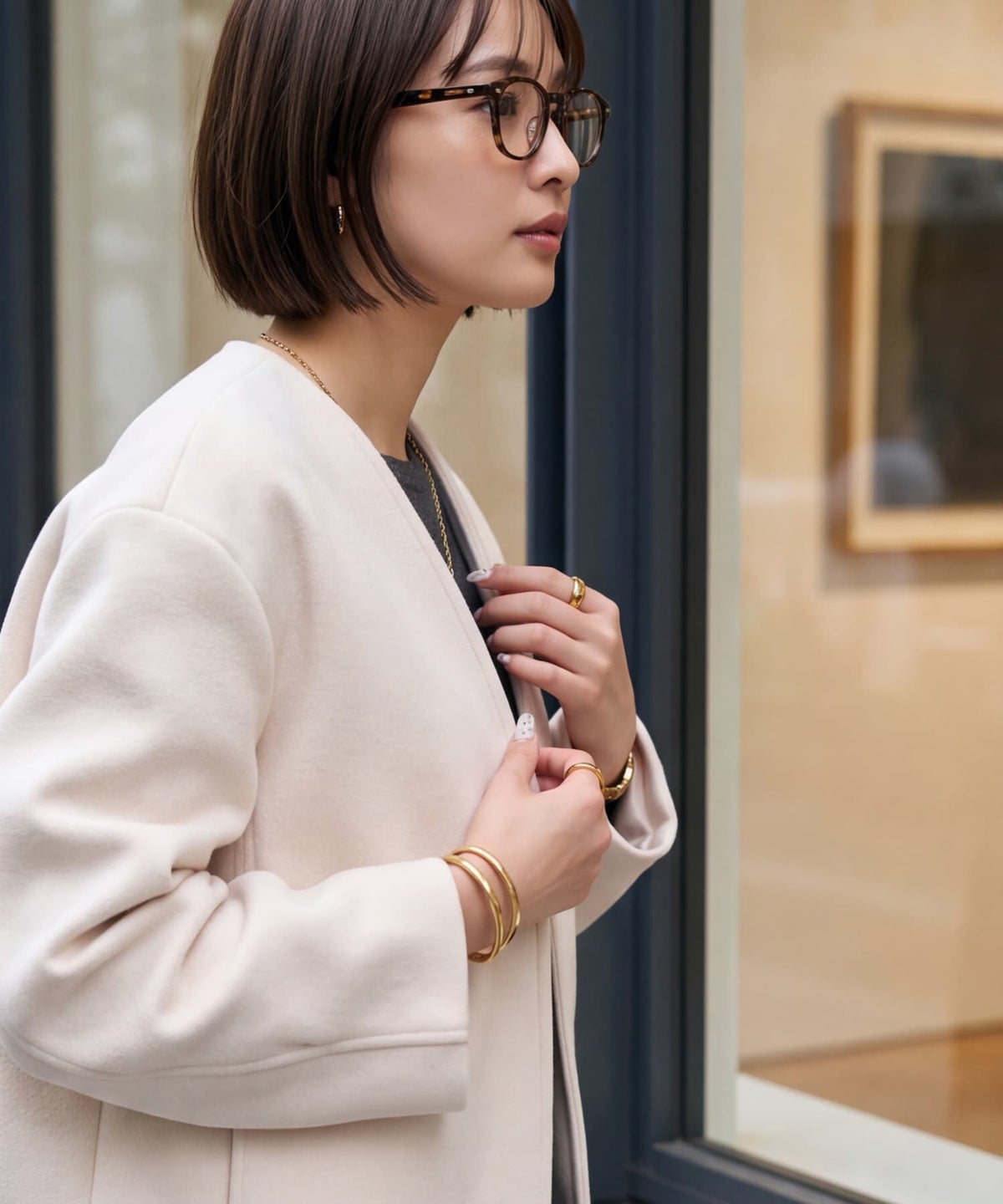 着用イメージ 163cm ホワイト