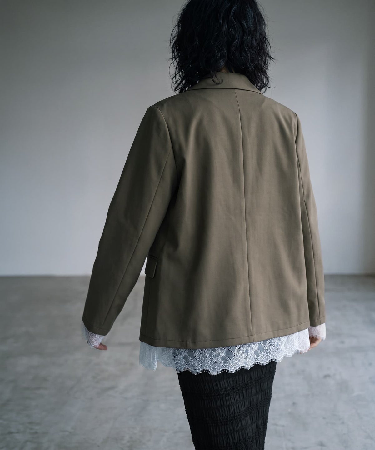 着用イメージ 170cm カーキ