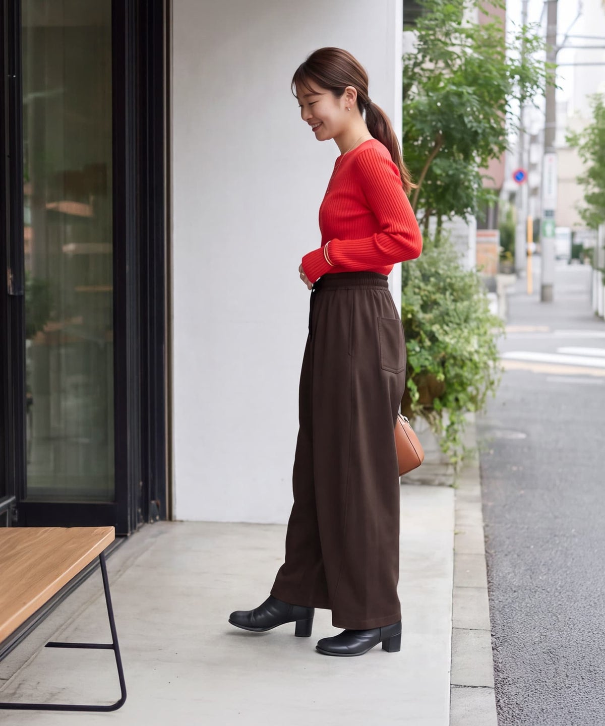 着用イメージ 163cm ブラウン