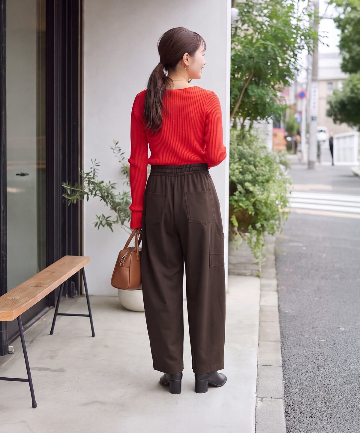 着用イメージ 163cm ブラウン