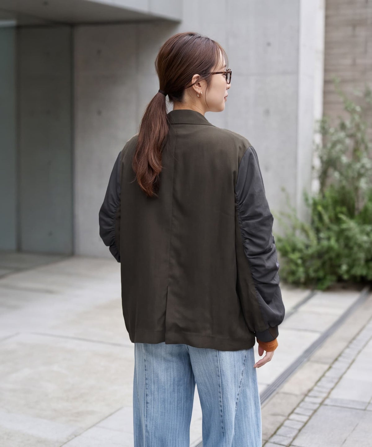着用イメージ 163cm カーキミックス