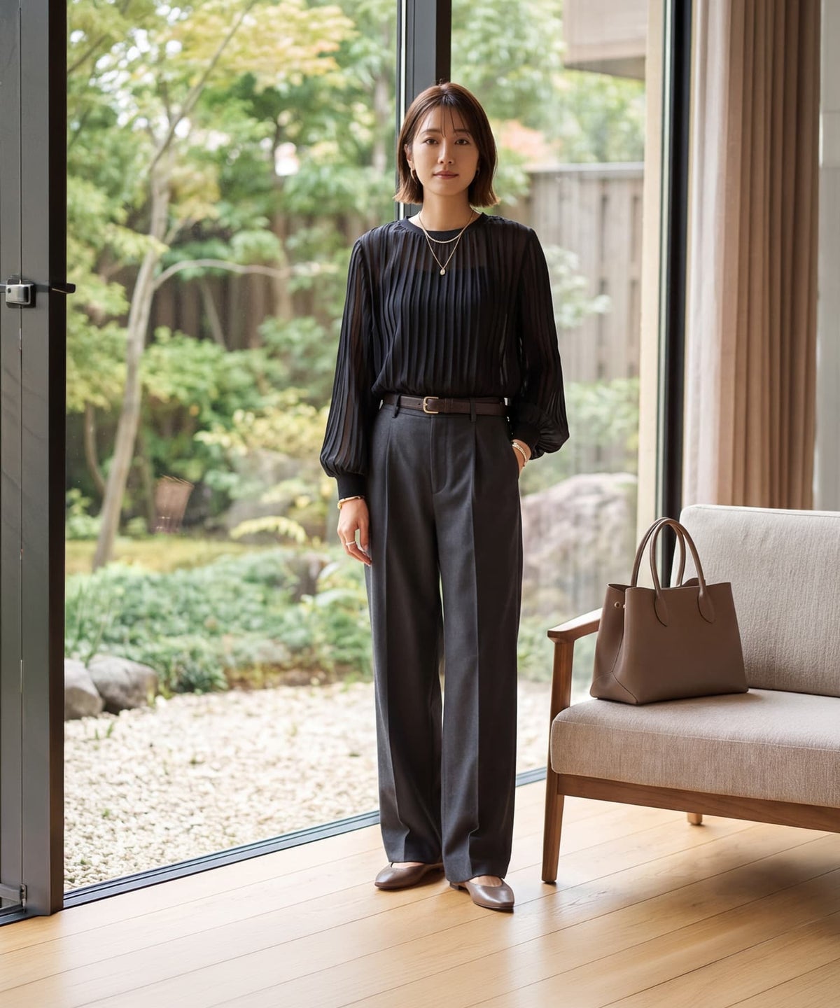 着用イメージ 163cm ブラック