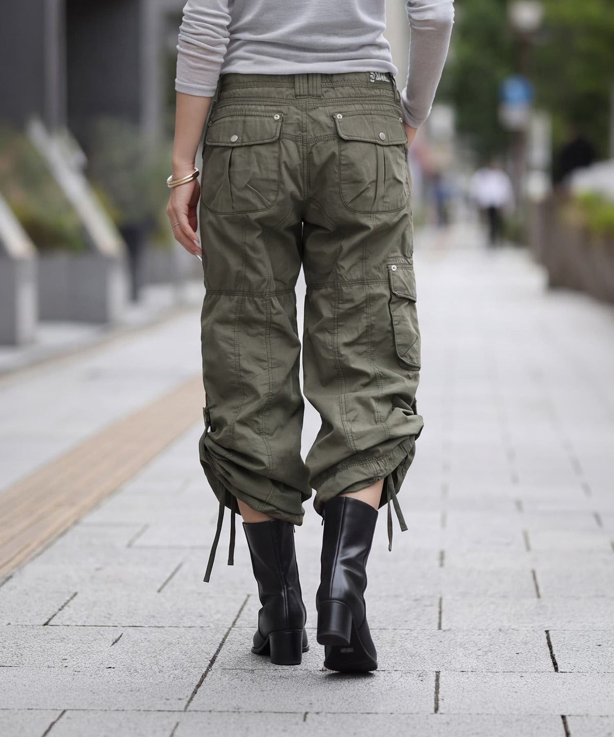 着用イメージ 163cm カーキ