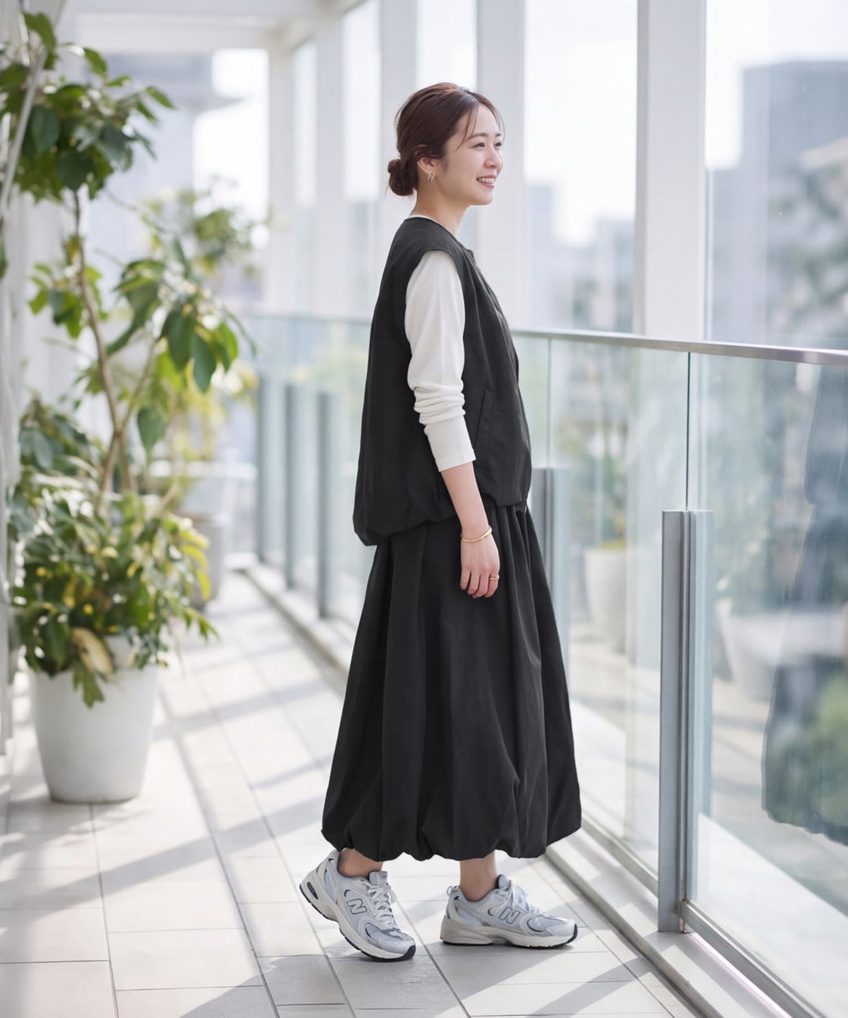 着用イメージ 163cm ブラック