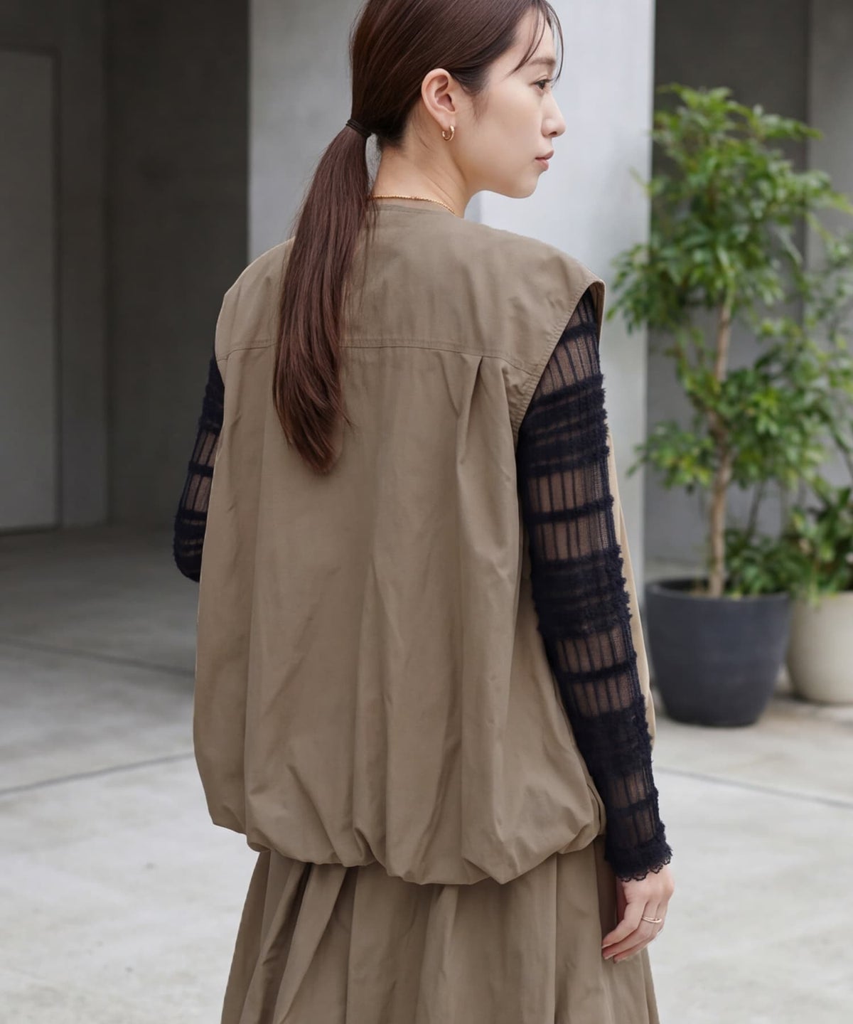 着用イメージ 163cm ベージュ