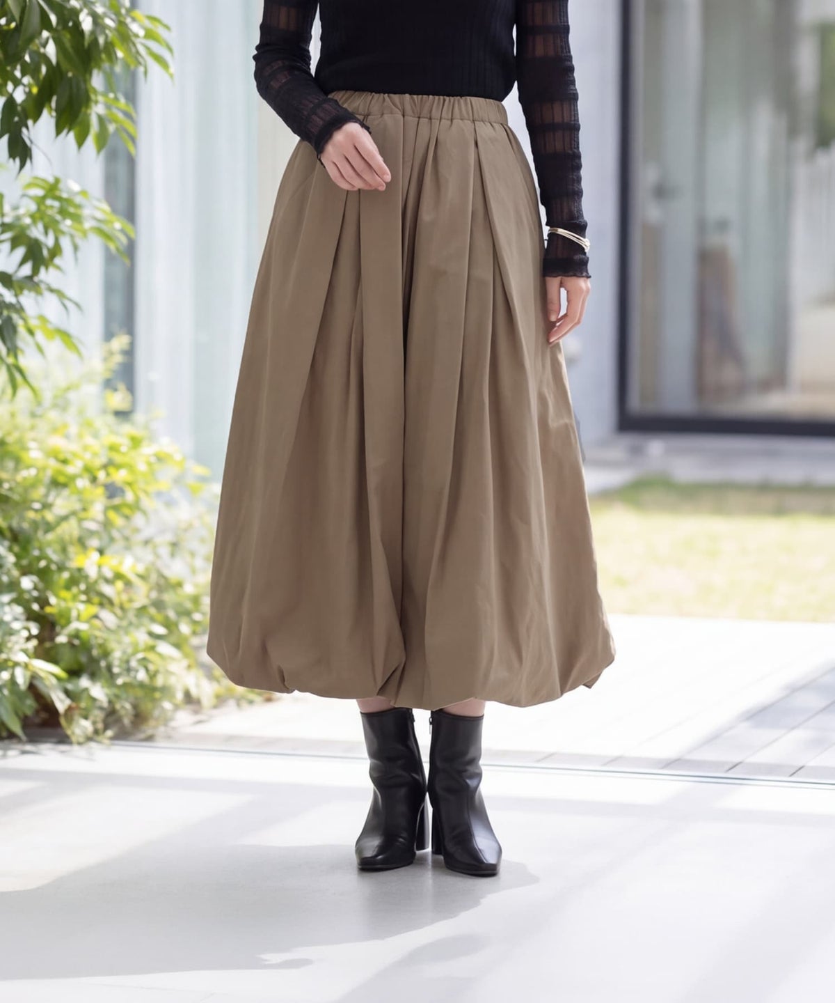 着用イメージ 163cm ベージュ