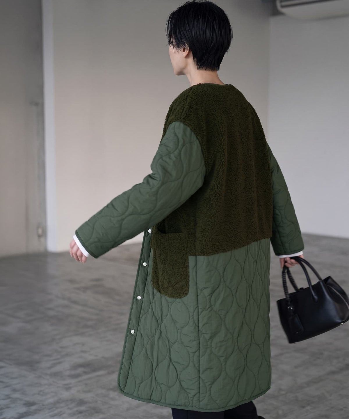 着用イメージ 170cm カーキ