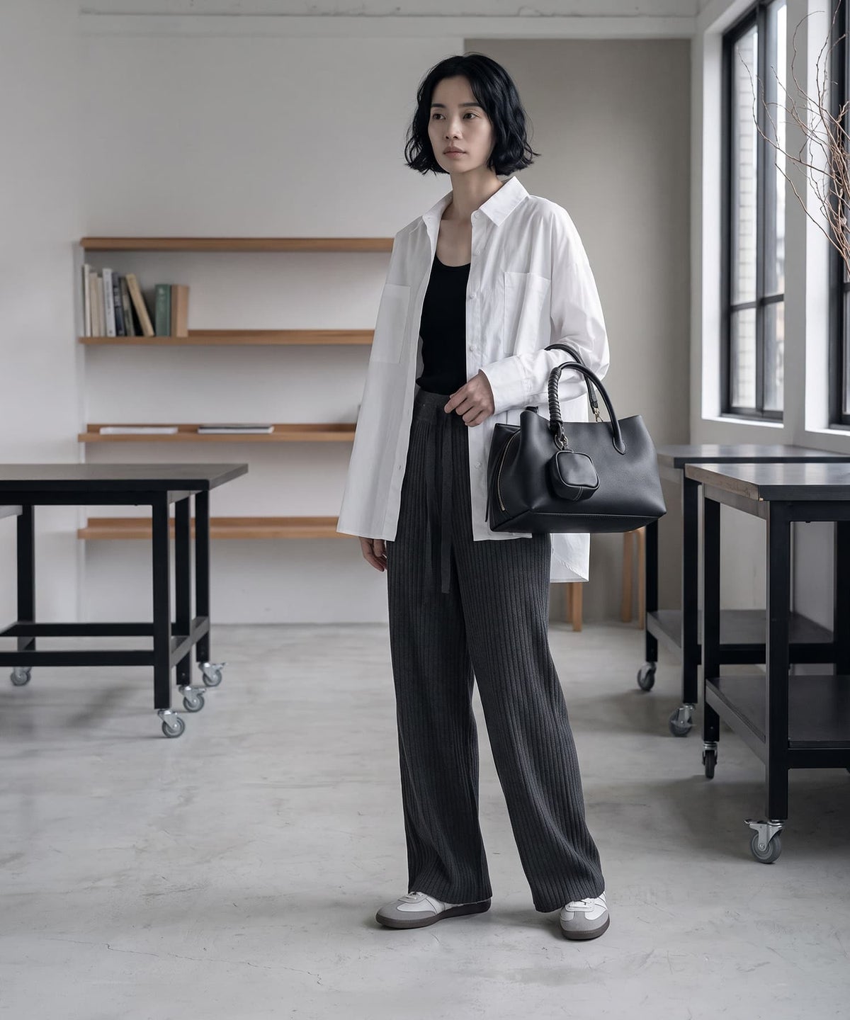 着用イメージ 170cm チャコールグレー
