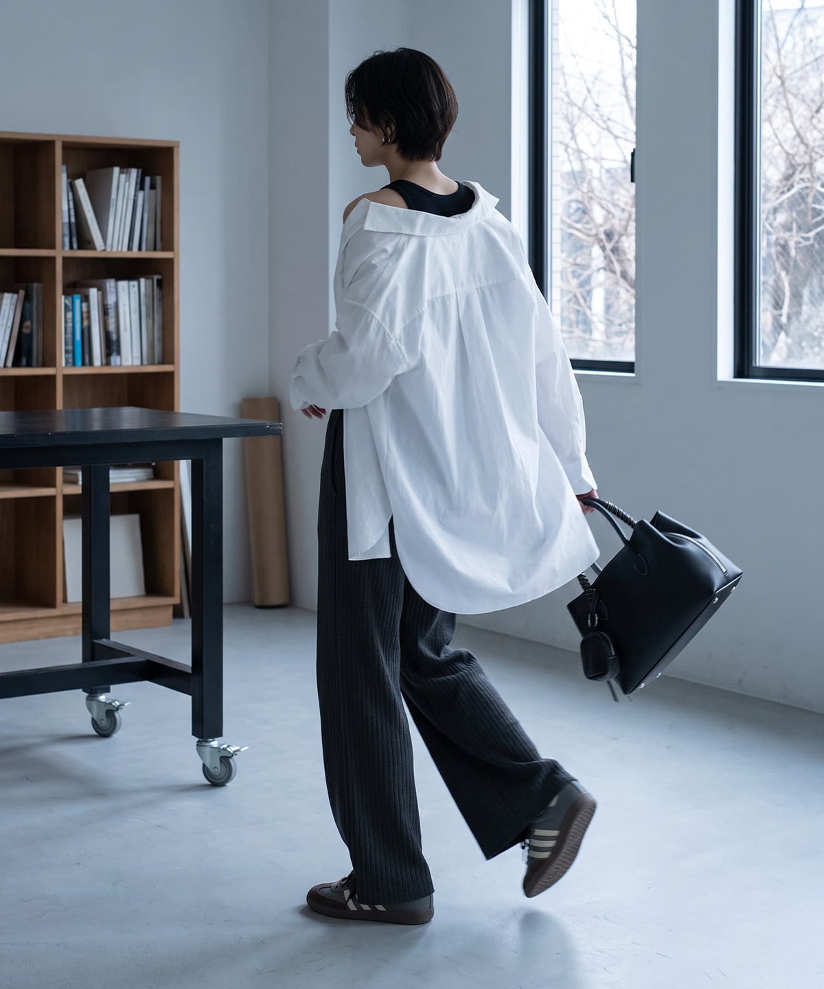 着用イメージ 170cm チャコールグレー