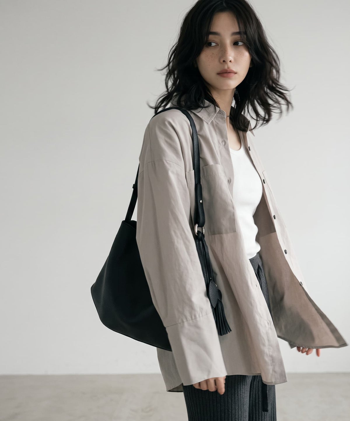 着用イメージ 170cm エクリュ