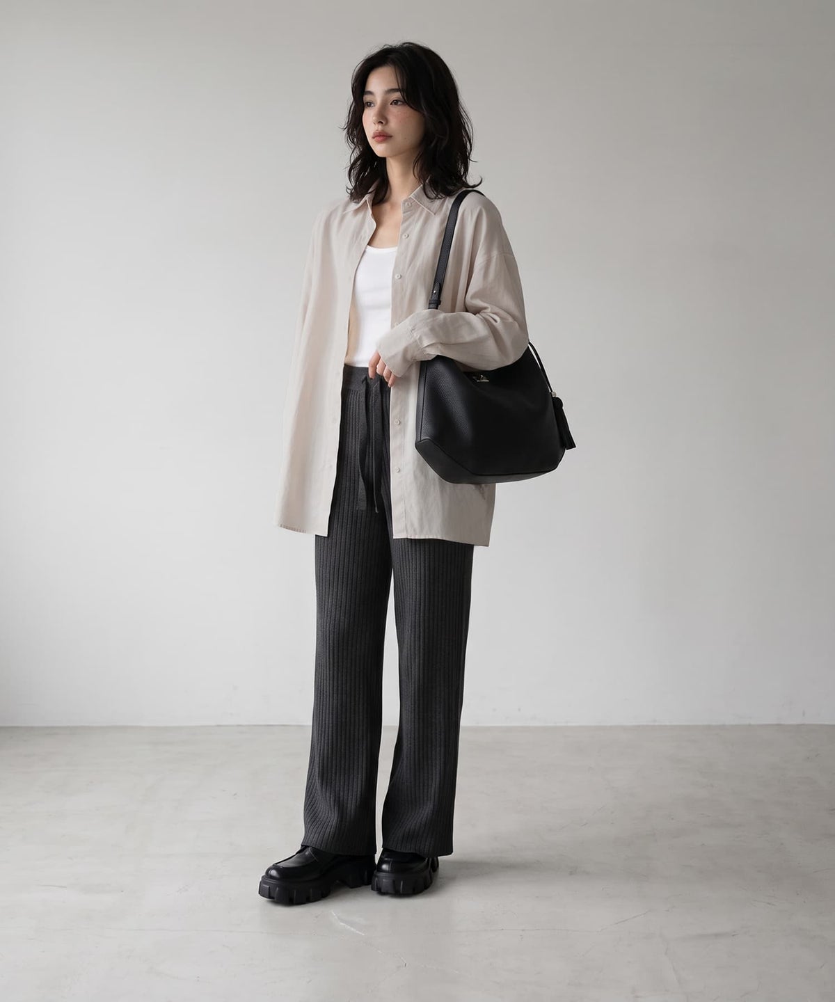 着用イメージ 170cm エクリュ