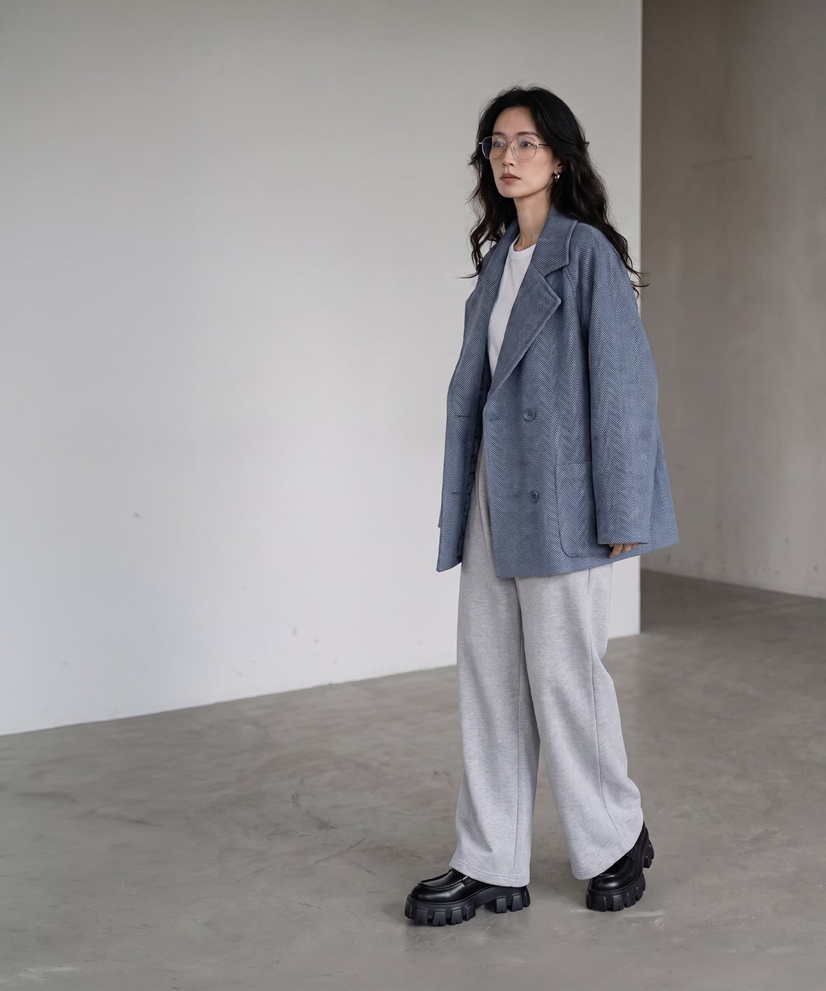 着用イメージ 170cm ブルー