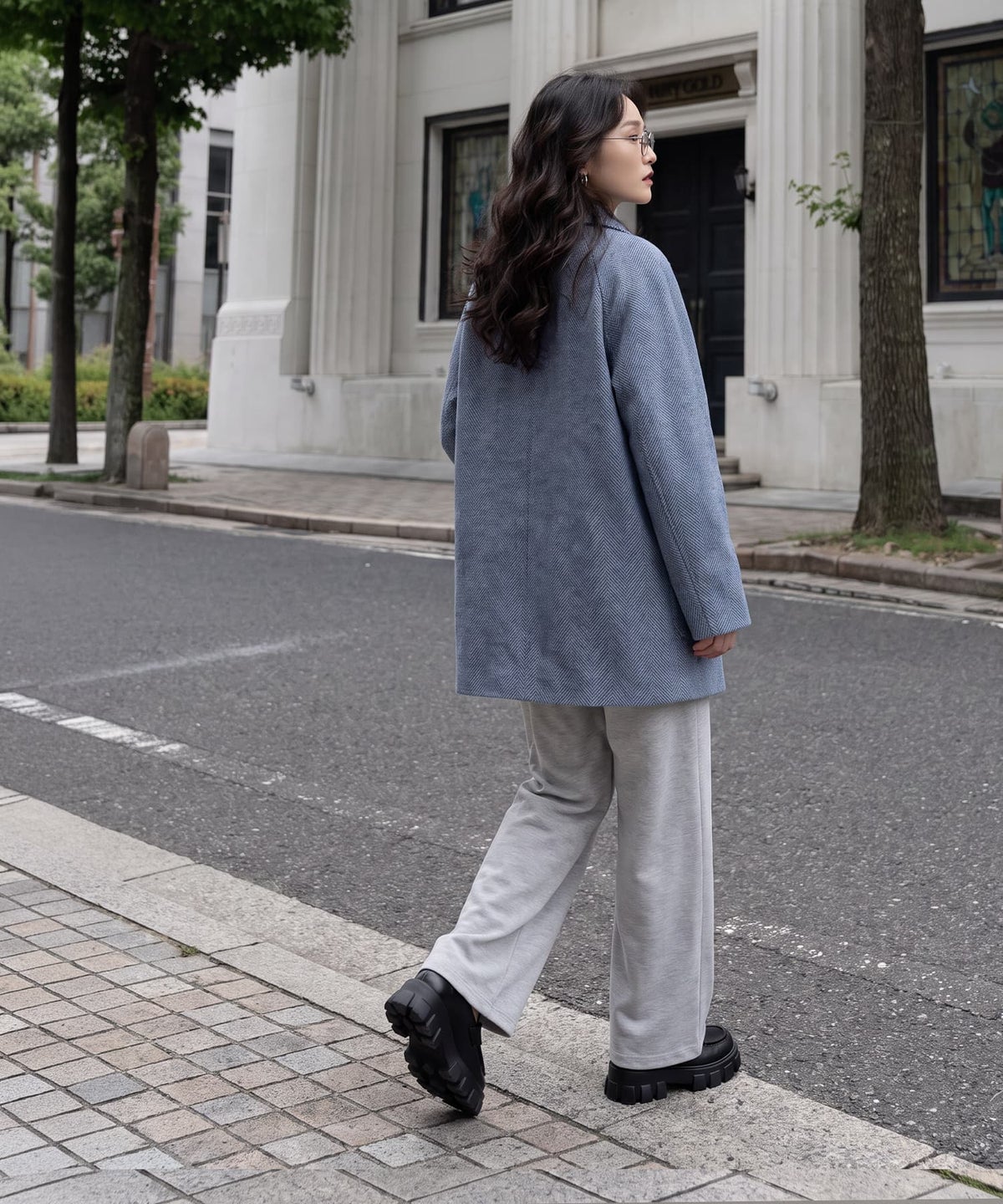 着用イメージ 170cm ブルー