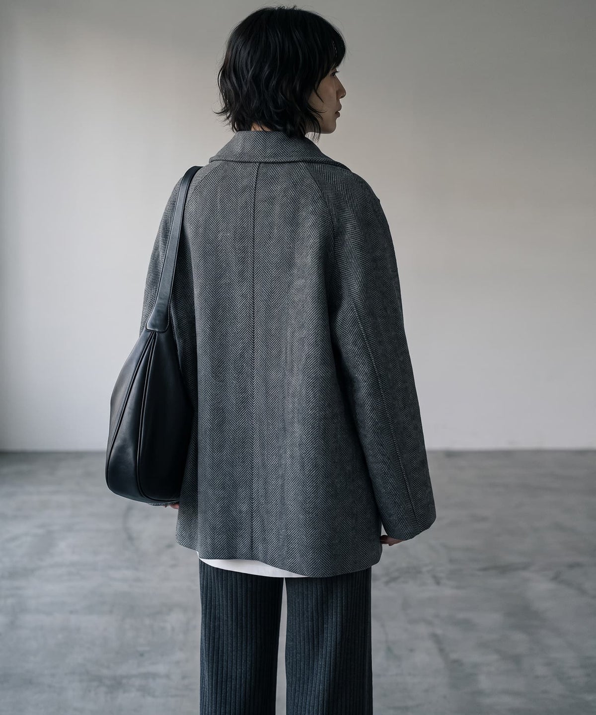 着用イメージ 170cm チャコールグレー