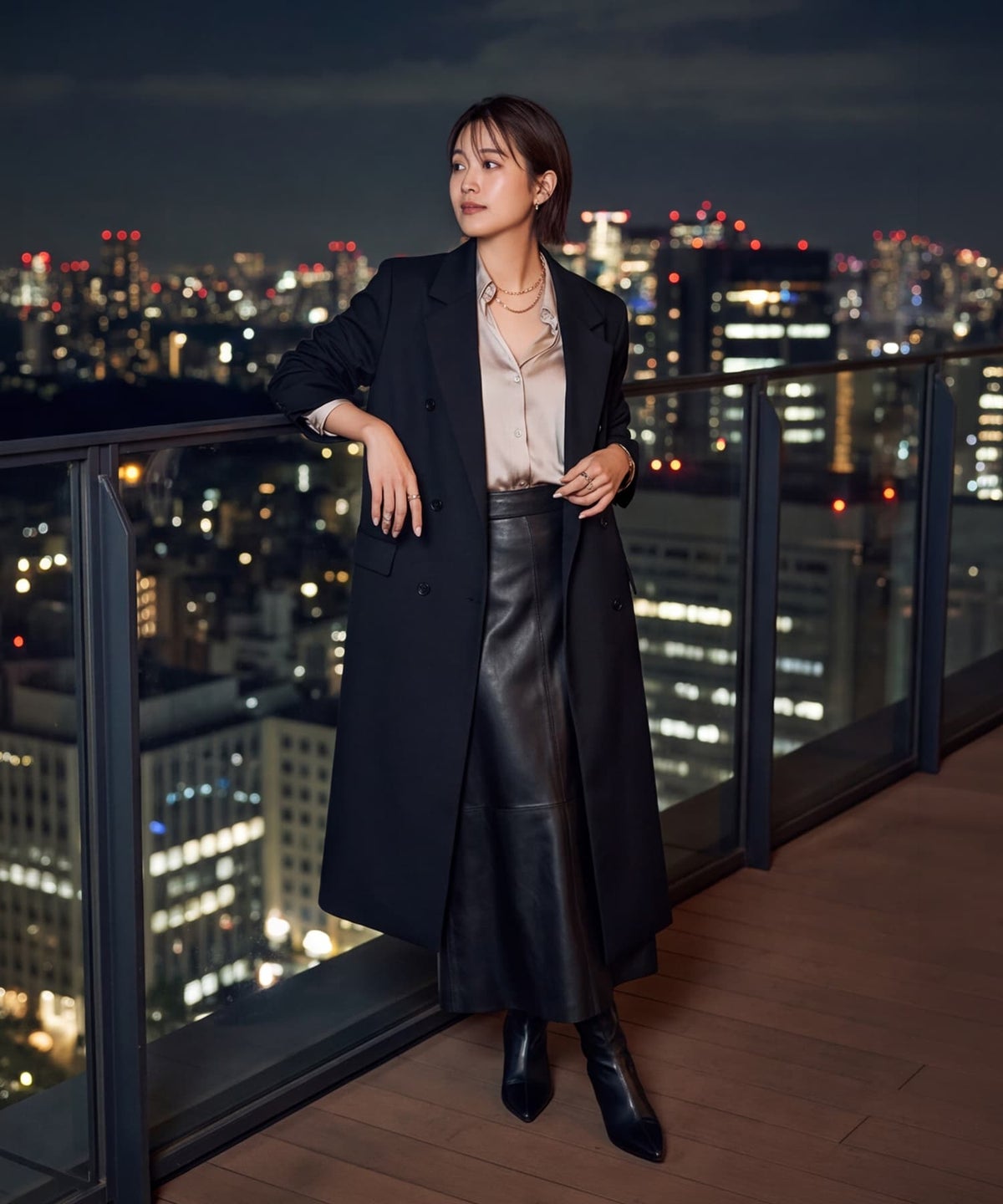 着用イメージ 163cm ブラック