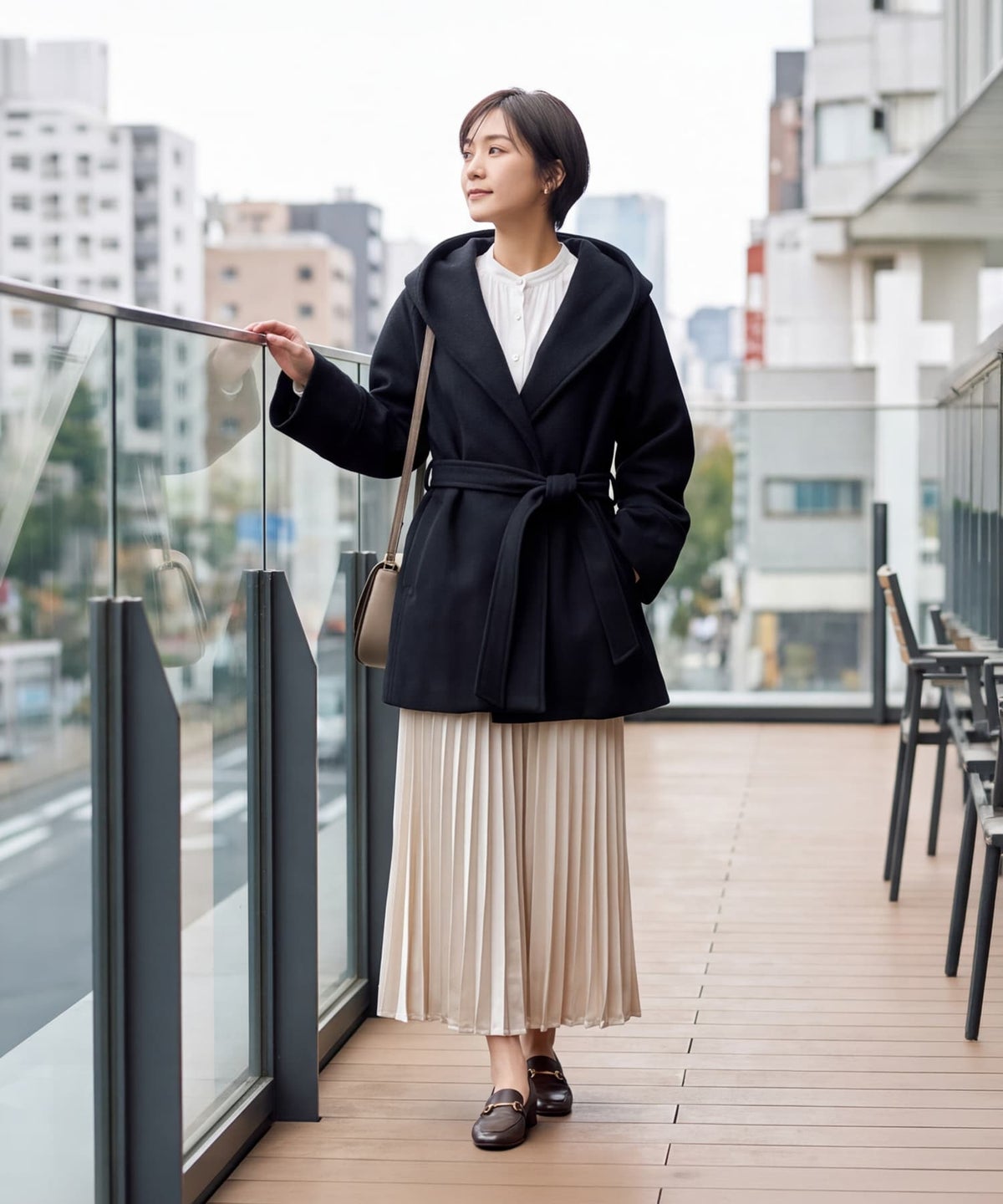 着用イメージ 163cm ブラック