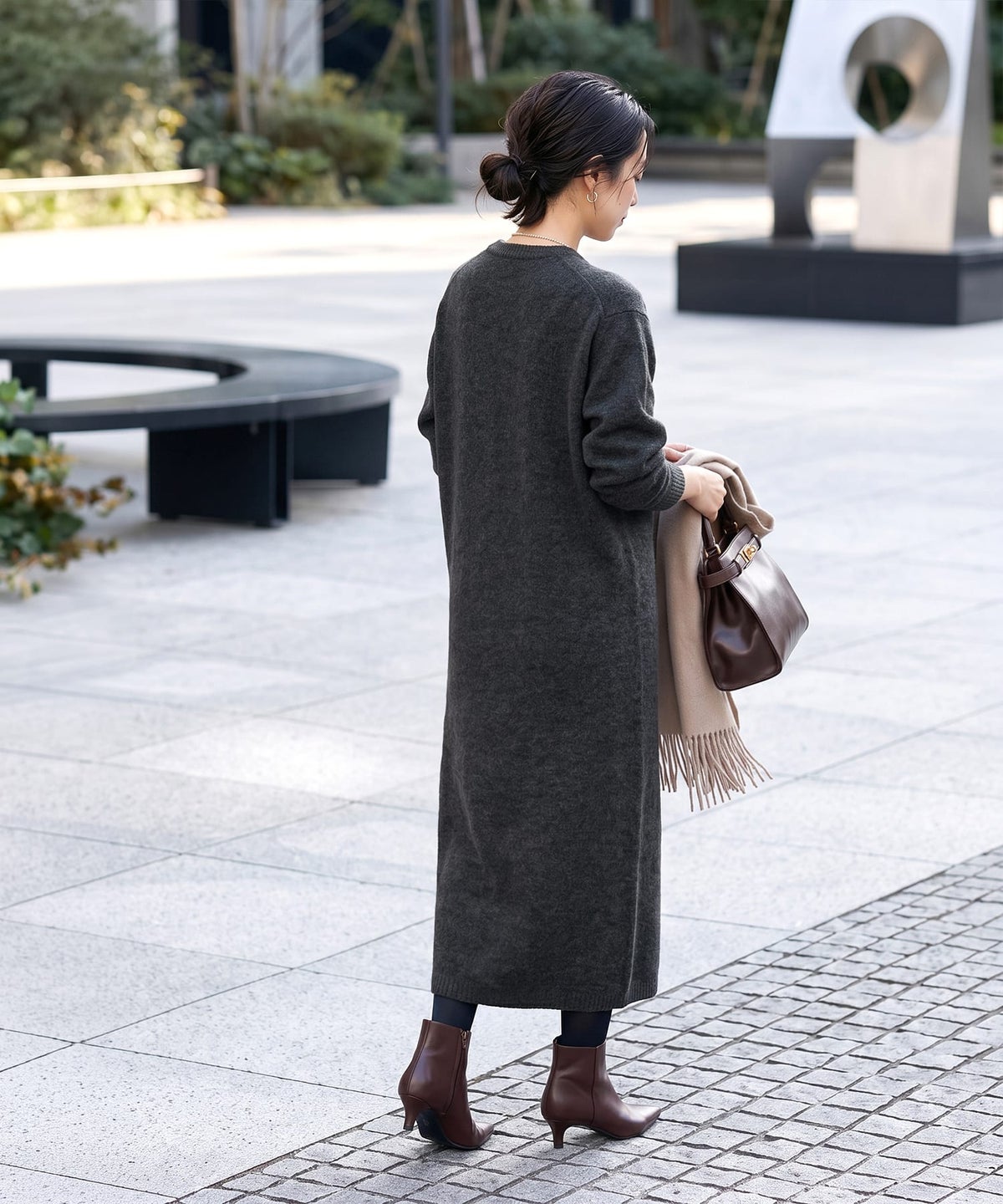 着用イメージ 163cm ダークチャコール 01