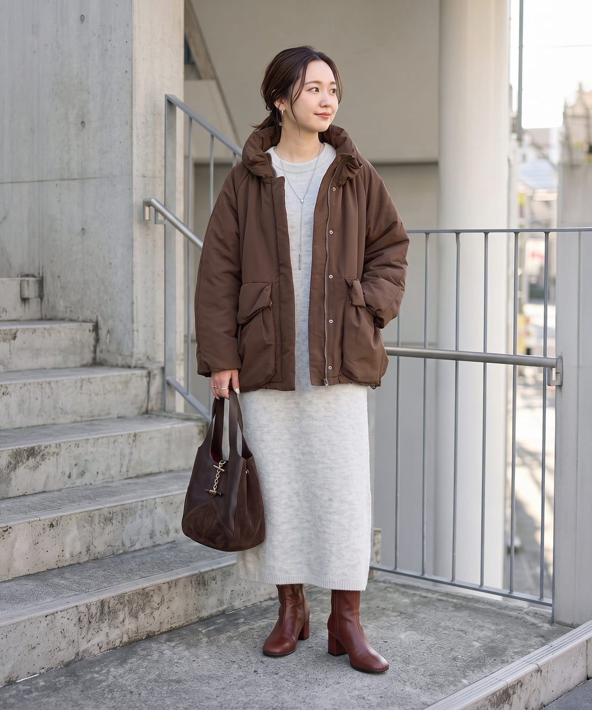 着用イメージ 163cm ホワイトミックス 01