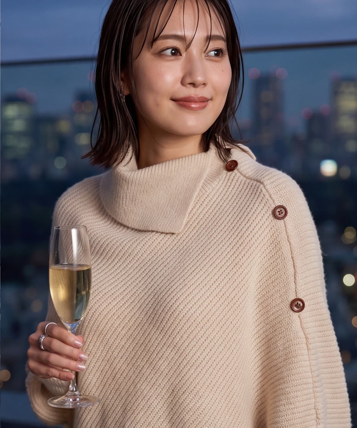着用イメージ 163cm ライトベージュ