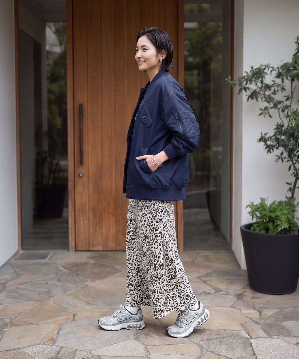着用イメージ 163cm ネイビー