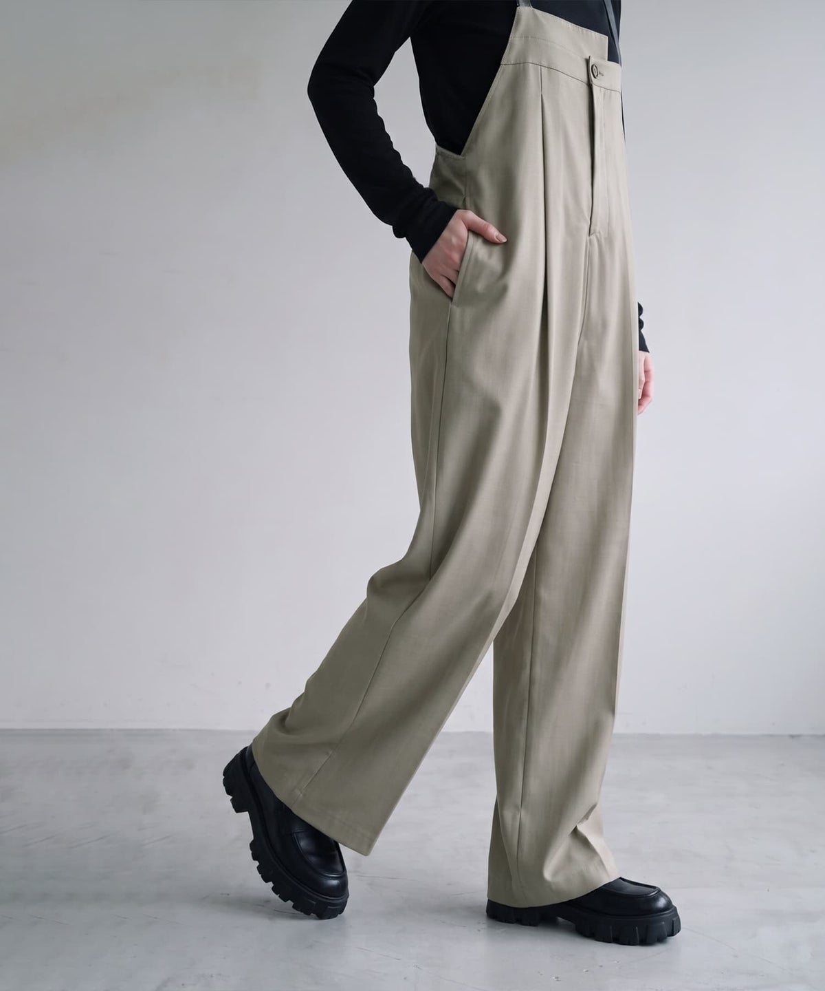 着用イメージ 170cm グレーベージュ