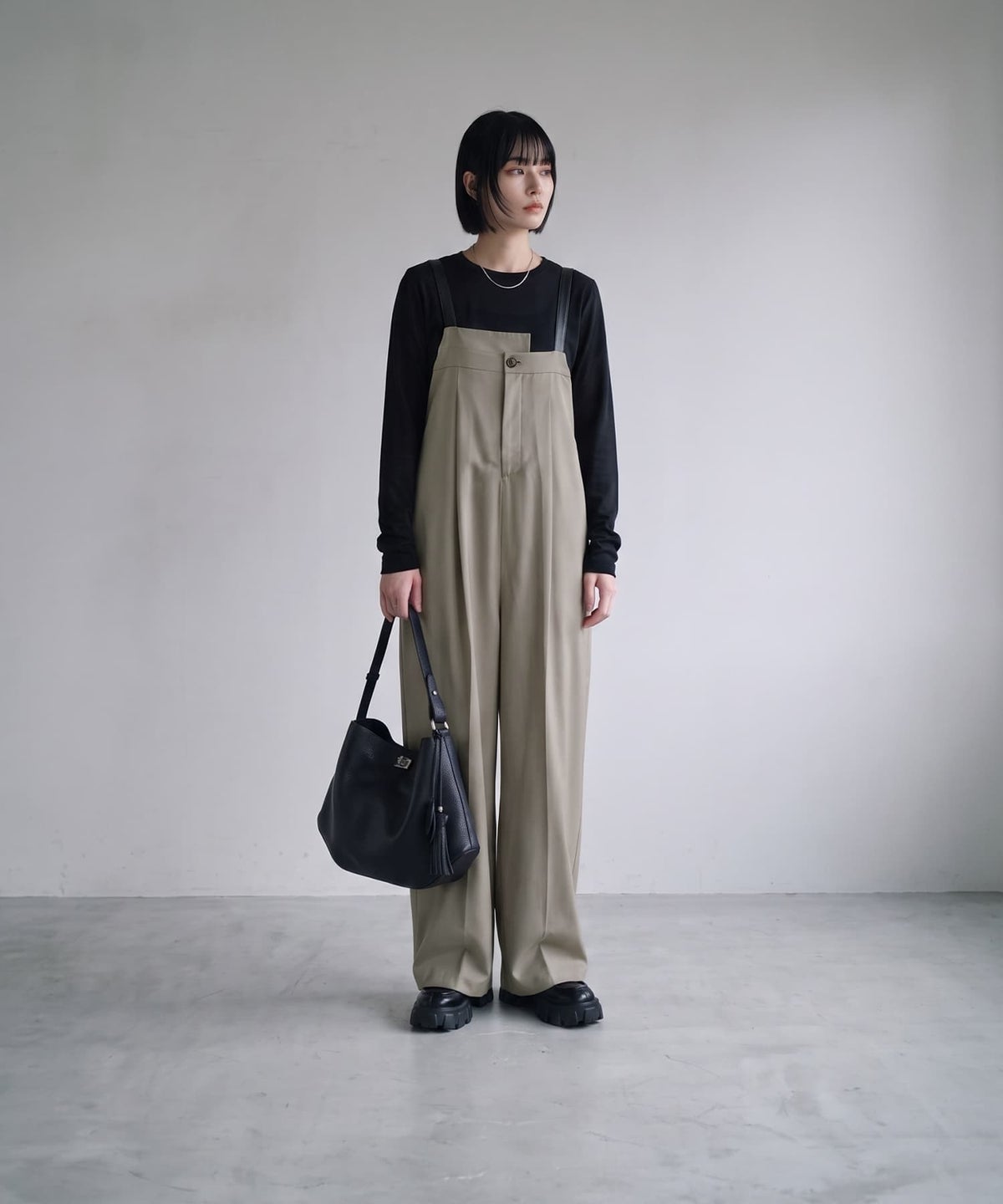 着用イメージ 170cm グレーベージュ