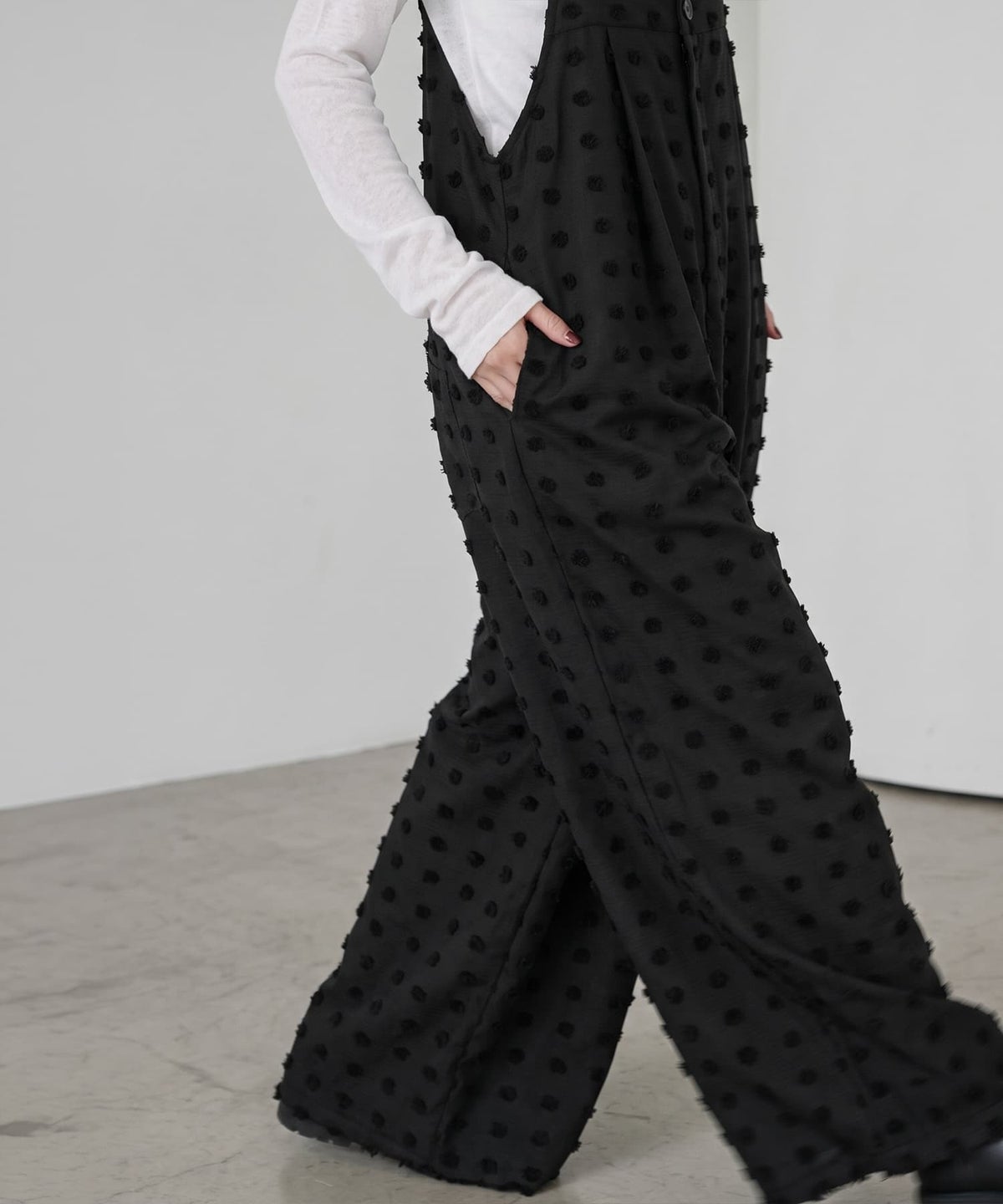 着用イメージ 170cm ブラックドット
