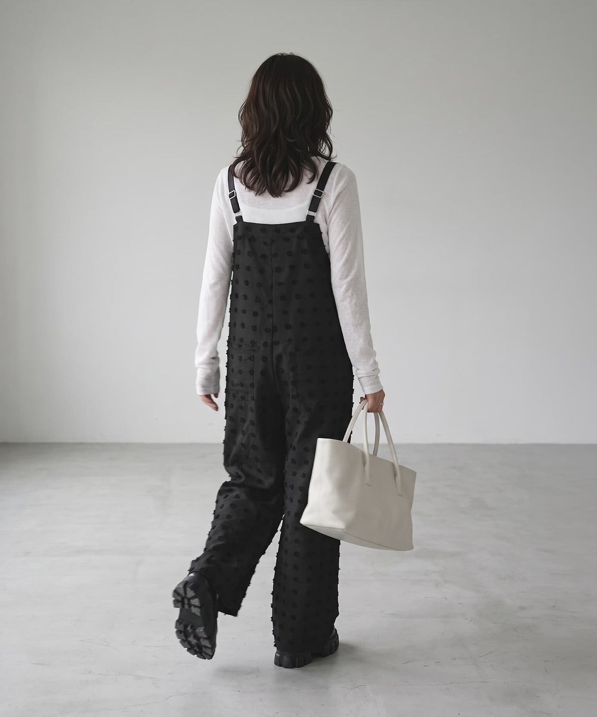 着用イメージ 170cm ブラックドット